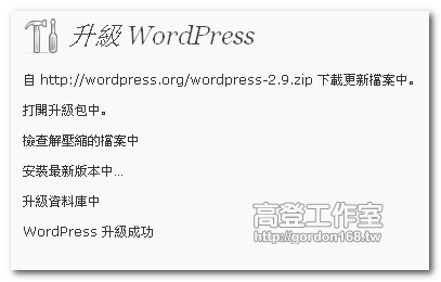 升級至WordPress 2.9版