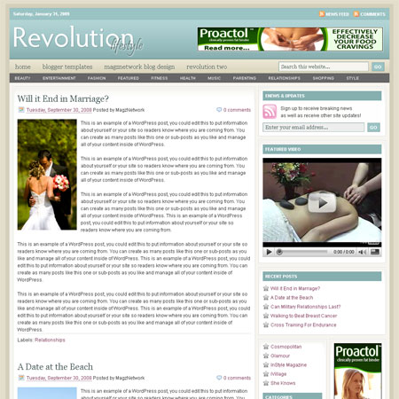 Revolution Lifestyle Blog Template